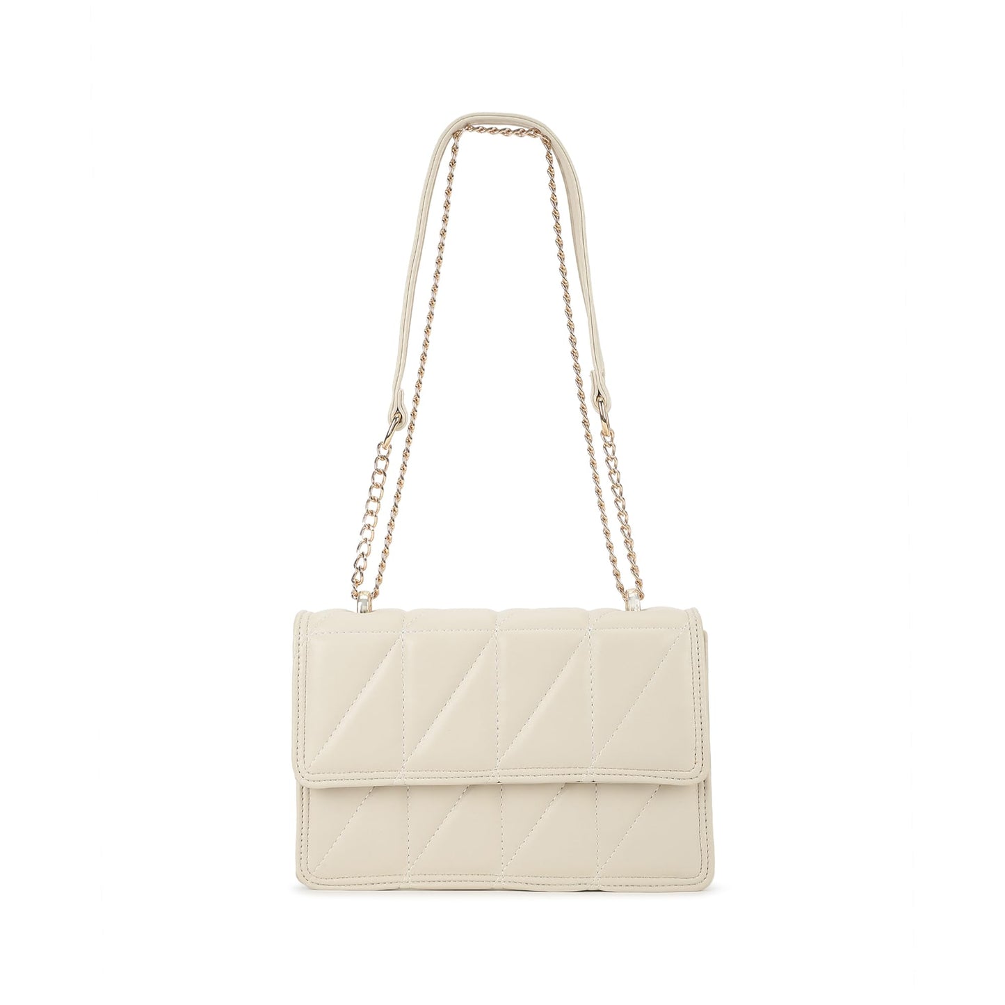Fastrack Trendy White Sling Bag with Adjustable Straps | Faux-Leather Women's Handbags | Sling for Casual Carry | Sling for Casual Carry