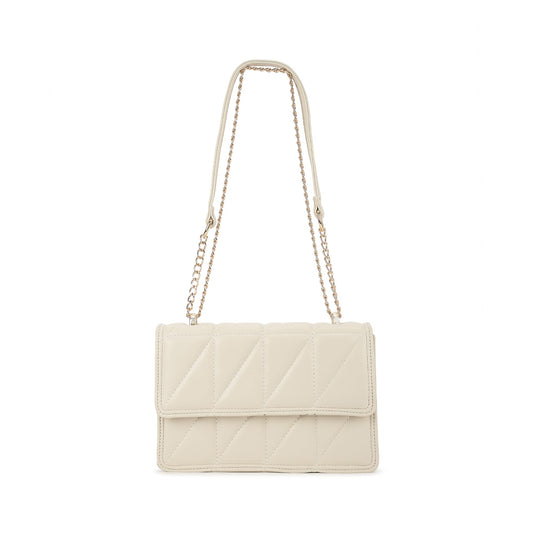Fastrack Trendy White Sling Bag with Adjustable Straps | Faux-Leather Women's Handbags | Sling for Casual Carry | Sling for Casual Carry