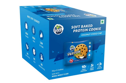HYP Protein Cookies Coconut Choco Chip Pack of 6 - (42 g x 6)