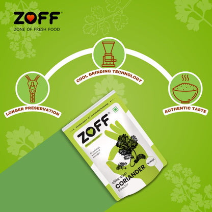 Zoff Coriander Powder - Dhaniya Powder - Aromatic & Fresh Cool Grinding Technology - Natural & Pure – 200grams