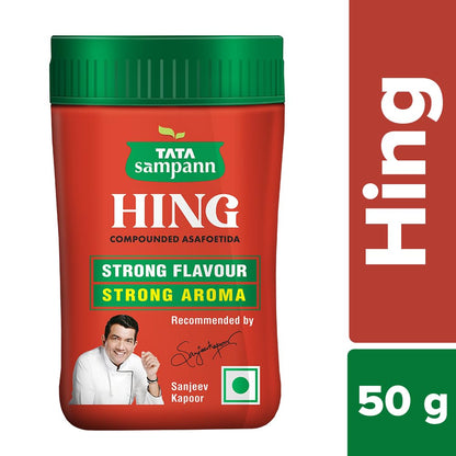 Tata Sampann Turmeric Powder With Natural Oils, 500g & Tata Sampann Hing (Bandhani Hing), Recommended by Chef Sanjeev Kapoor, Compounded Asafoetida, 50g