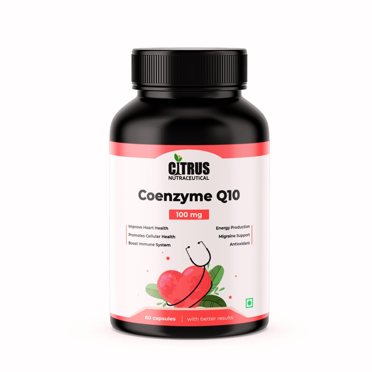 CITRUS NUTRACEUTICAL Coenzyme Q10 (CoQ10) 100mg with Piperine, 60 Capsules
