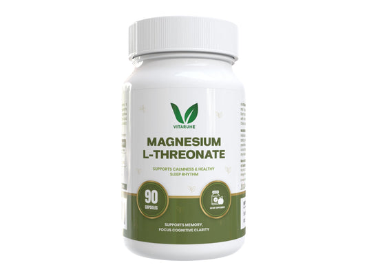 Vitaruhe® Magnesium L-Threonate | Advanced Magnesium for Brain Support, Focus & Memory | High Absorption Formula | 90 Veg Capsules
