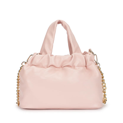 Fastrack Ruched Sling Bag for Women | Compact Faux Leather Crossbody with Detachable Chain Strap, Magnet Closure and Inner Pockets | Minimalist Everyday Sling for Casual and Evening Looks