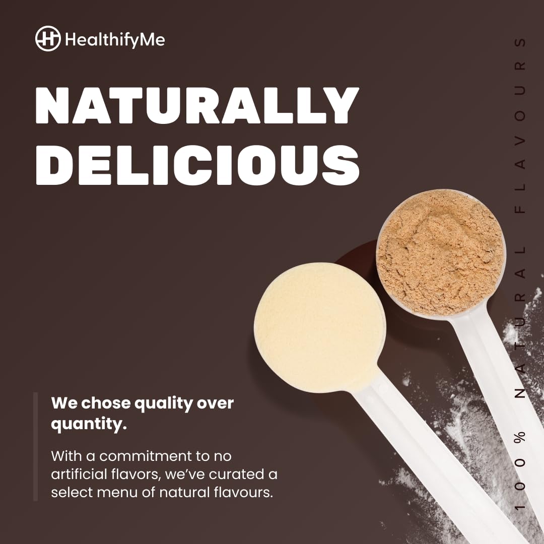 Healthifyme 100% Whey Protein Powder- 1 KG, With Digestive Enzymes, 25.5gm protein, No added Sugar, Zero Preservatives, Muscle Support & Recovery (Double Chocolate)