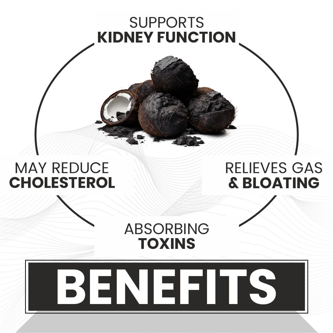 Raskam Activated Charcoal | Helps in Digestion, Bloating, Liver & Kidney Detox | 100 Veg Capsules