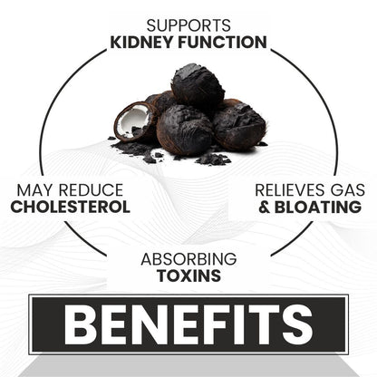 Raskam Activated Charcoal | Helps in Digestion, Bloating, Liver & Kidney Detox | 100 Veg Capsules