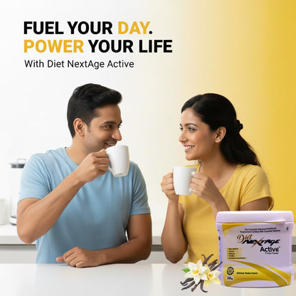 Diet Nextage Active Protein Powder for Adults | High Protein Nutrition Drink for Energy, Strength & Immunity | Sugar Free | Vanilla Flavour 200g
