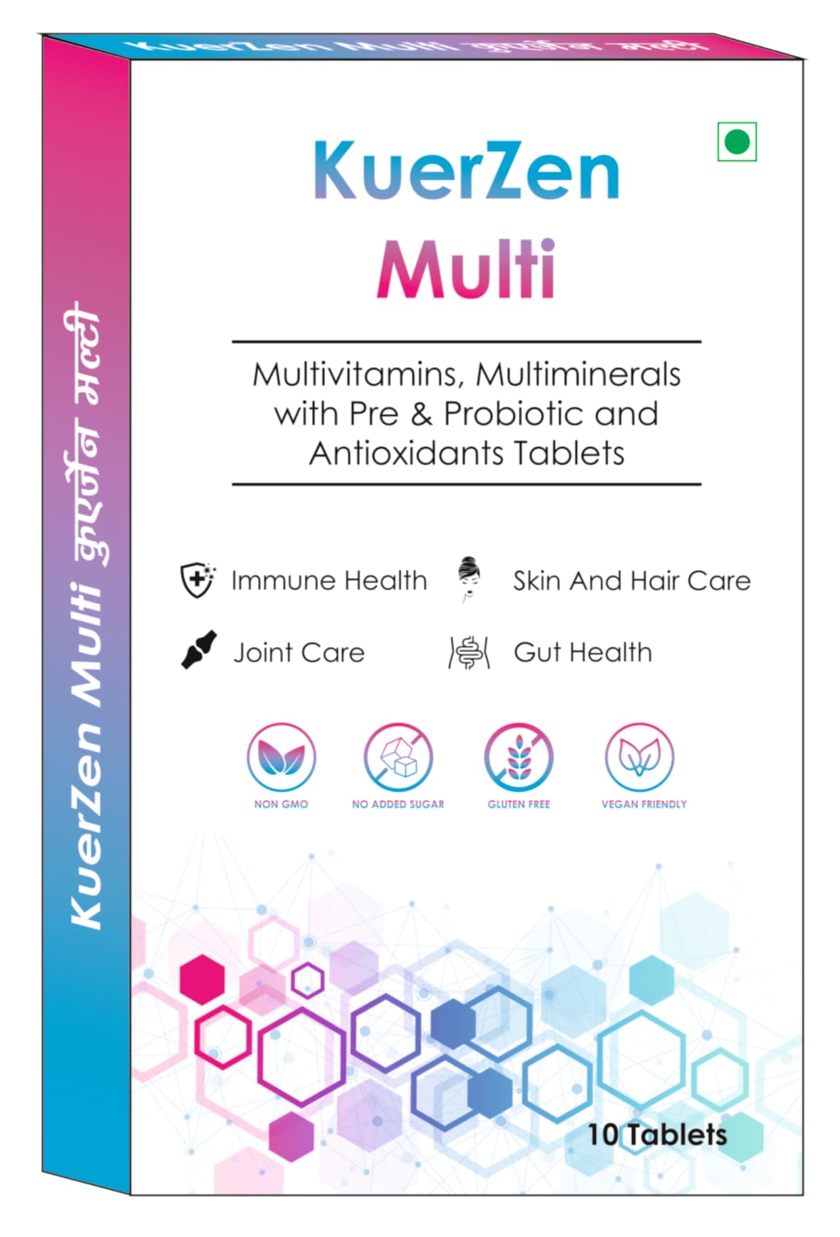 Kuerzen Multi Complete Multivitamin Tablets | Vitamins + Minerals + Pre & Probiotics + Antioxidant & Herb Blend + Joint & Skin-Hair Care | Daily Immunity, Gut Health & Cell Protection | Vegan, No Added Sugar | 10 Tablets