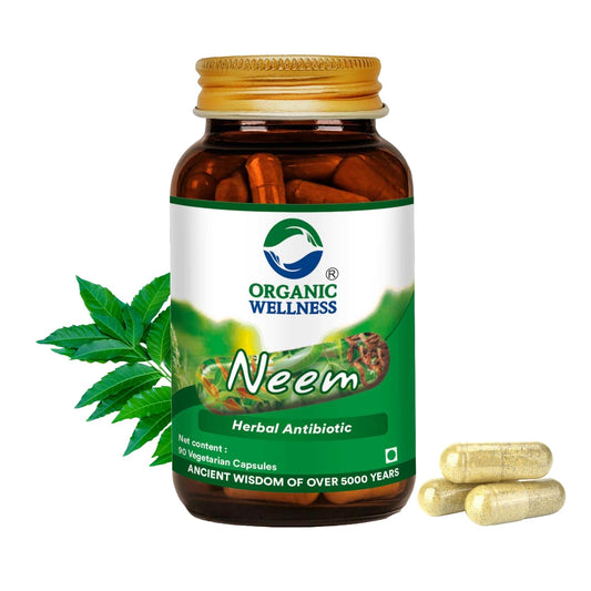 Organic Wellness Neem Ayurvedic Capsules Blood Purifier Anti Acne Anti Bacterial