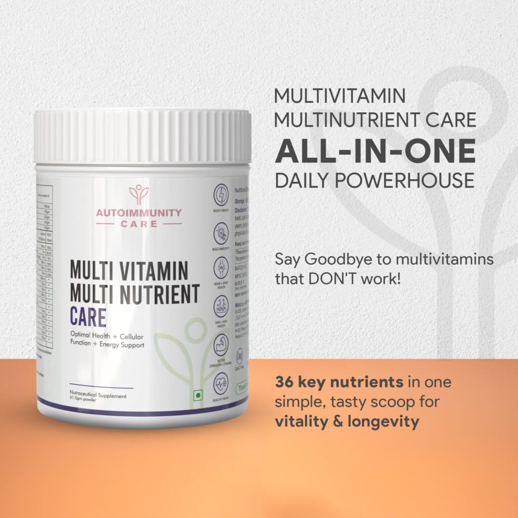 Autoimmunity Care Multi-Vitamin Multi Nutrient Care - Daily Multivitamin with A, D, E, K, B-Complex, C, Multiminerals, Micronutrients for Optimal Health, Cellular Function, Energy Support