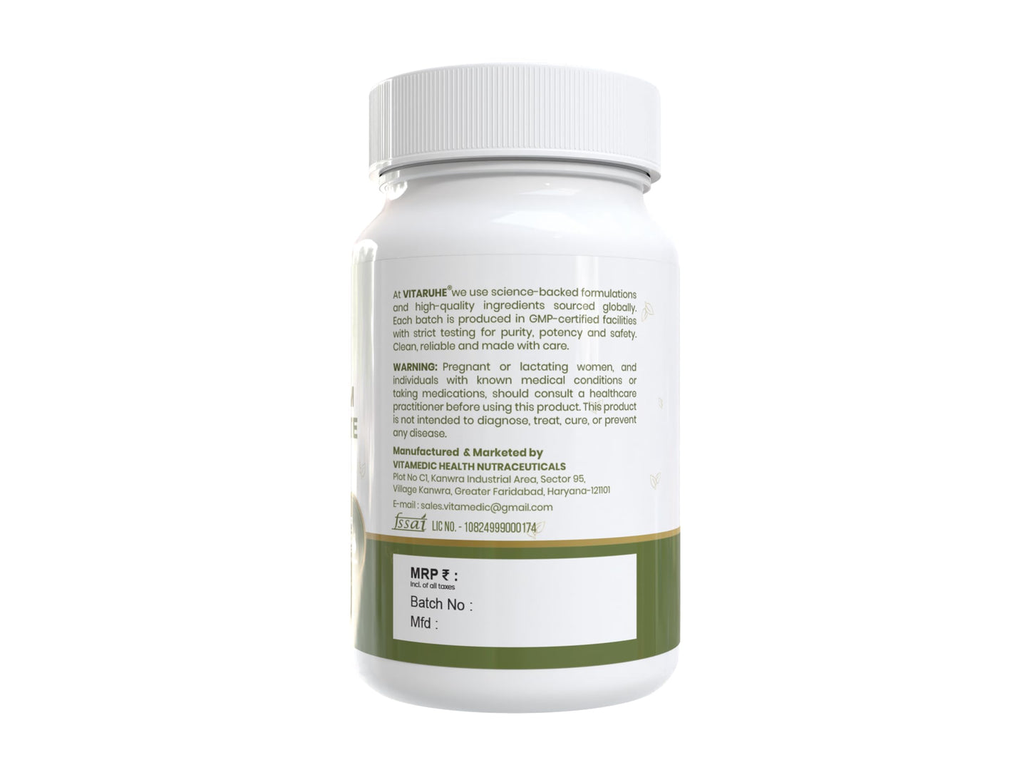 Vitaruhe® Magnesium L-Threonate | Advanced Magnesium for Brain Support, Focus & Memory | High Absorption Formula | 90 Veg Capsules