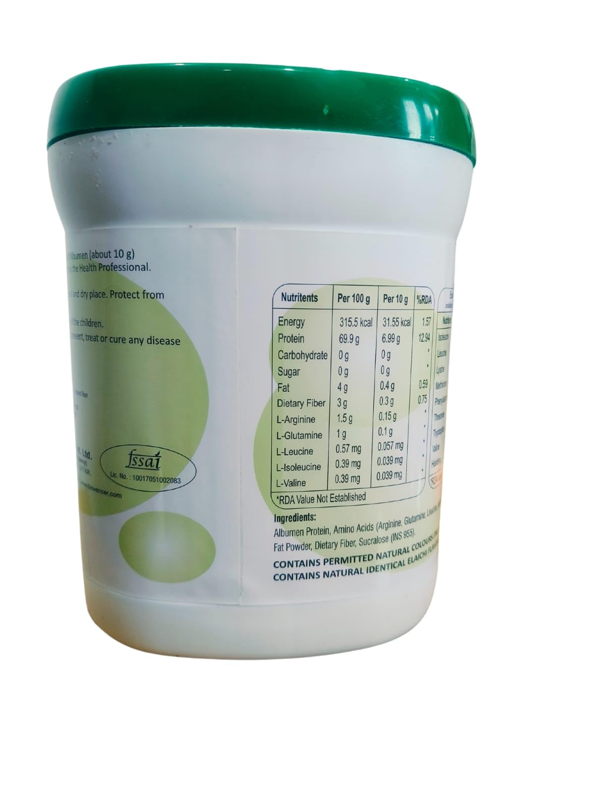 Protihenz Albumen Elaichi Flavour Protein Supplement, 200g, Sprinkle Formulation with Glutamine