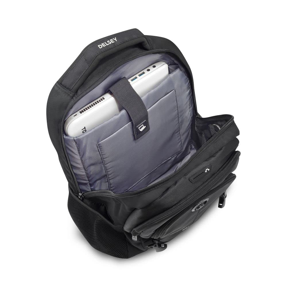 Delsey Paris Black Laptop Backpack For Men And Women (Element) 15.6 Inch