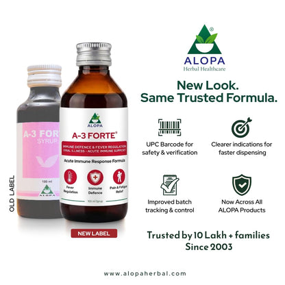Alopa A3 Forte: 100 ml Syrup – Natural Shield Against Viral Fevers & Secondary Infections, Boosts Immunity, Vitality & Appetite