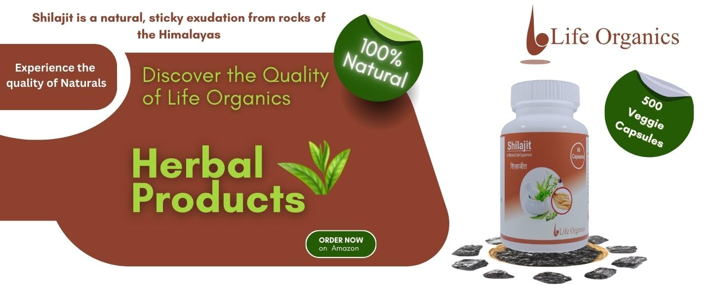 Life Organics Shilajeet 500 MG Veggie Capsules