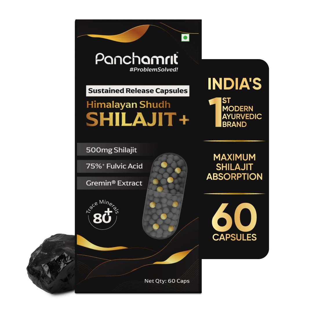 Panchamrit Himalayan Shilajit Sustained Release Capsules for Men & Women | 100%