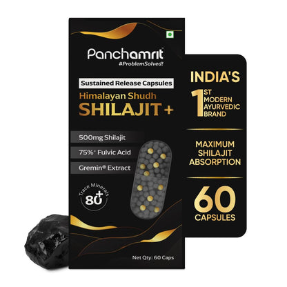 Panchamrit Himalayan Shilajit Sustained Release Capsules for Men & Women | 100%