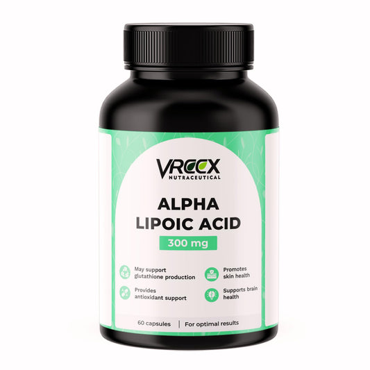 VREEX ALA 300 mg | Alpha Lipoic Acid Supplement | Supports Antioxidant Protection, Nerve Health & Energy Metabolism | 60 Capsules