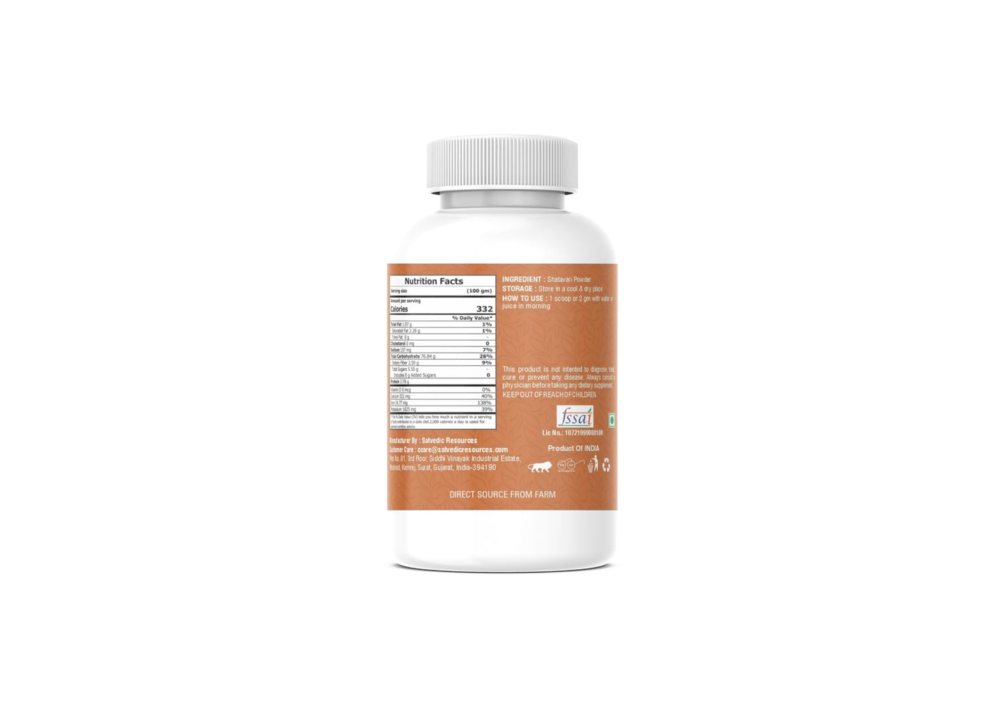 Shatavari Powder Herbal Supplements For Personal Health Care Improvement Balance Women's Hormones | Promotes Vitality and Strength
