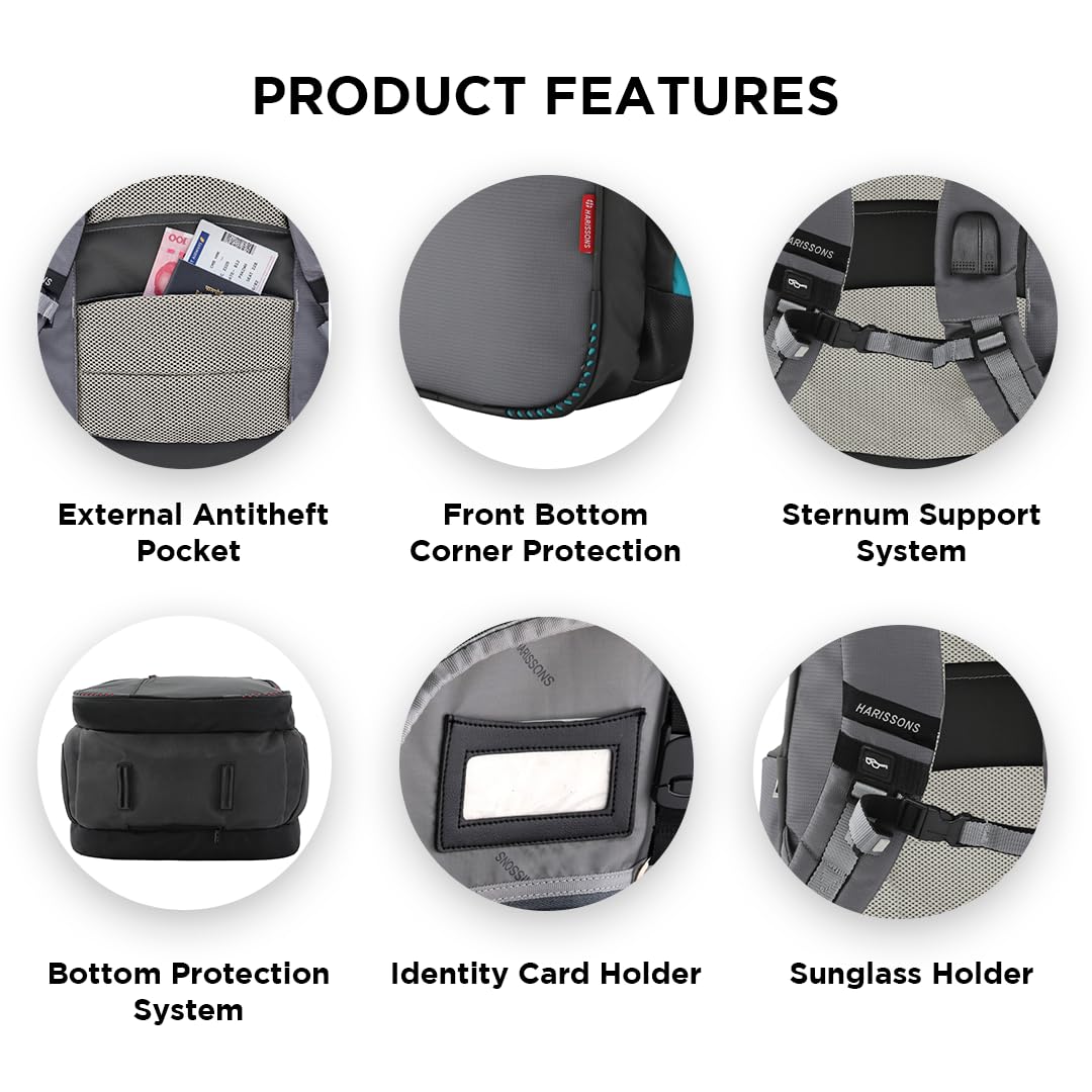 HARISSONS Sirius 45L Water Repellent Laptop Backpack for Men & Women |- image 2