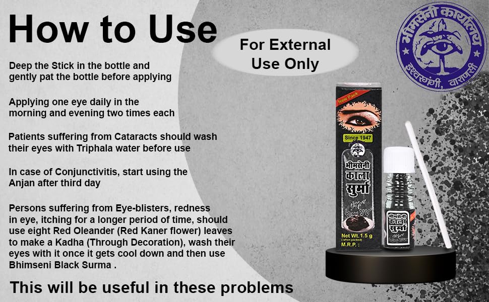 Bhimseni Black organic Surma | Black Surma is created with 25 herbs usi- image 4