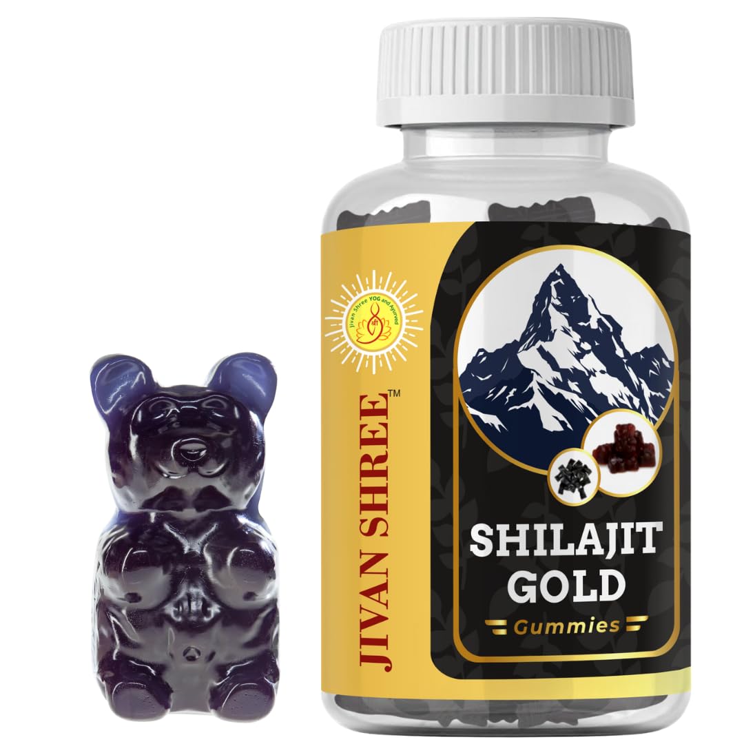Jivan Shree Yog and Ayurved Combo of Shilajit with Ashwagandha Effervescent Tablets, 15 Tablets, in Pack of 1 Bottle and Shilajit Gummies 30 Gummys Pack of 1