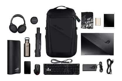 ROG Ranger BP2701 (2025) Lightweight Gaming Backpack, Spacious Storage Upto 22L, Ergonomic Design, Built-in Luggage Strap, Adjustable Chest Strap, fits up to a 17-inch Laptop, Black, 0.93 kg