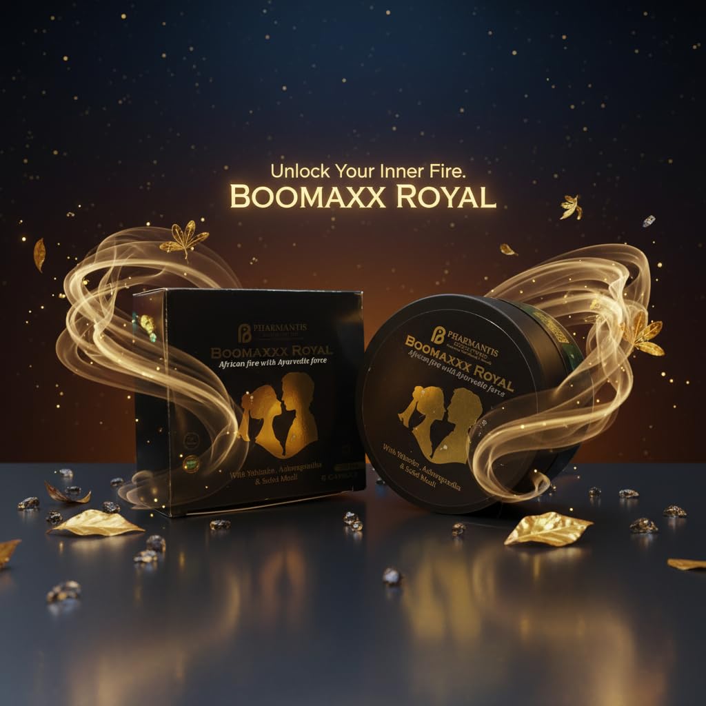 Boomaxxx Royal Herbal Capsules | African Fire with Ayurvedic Force | With Yohimbe, Ashwagandha & Safed Musli | For Men | 750 mg | Pack of 6 Capsules