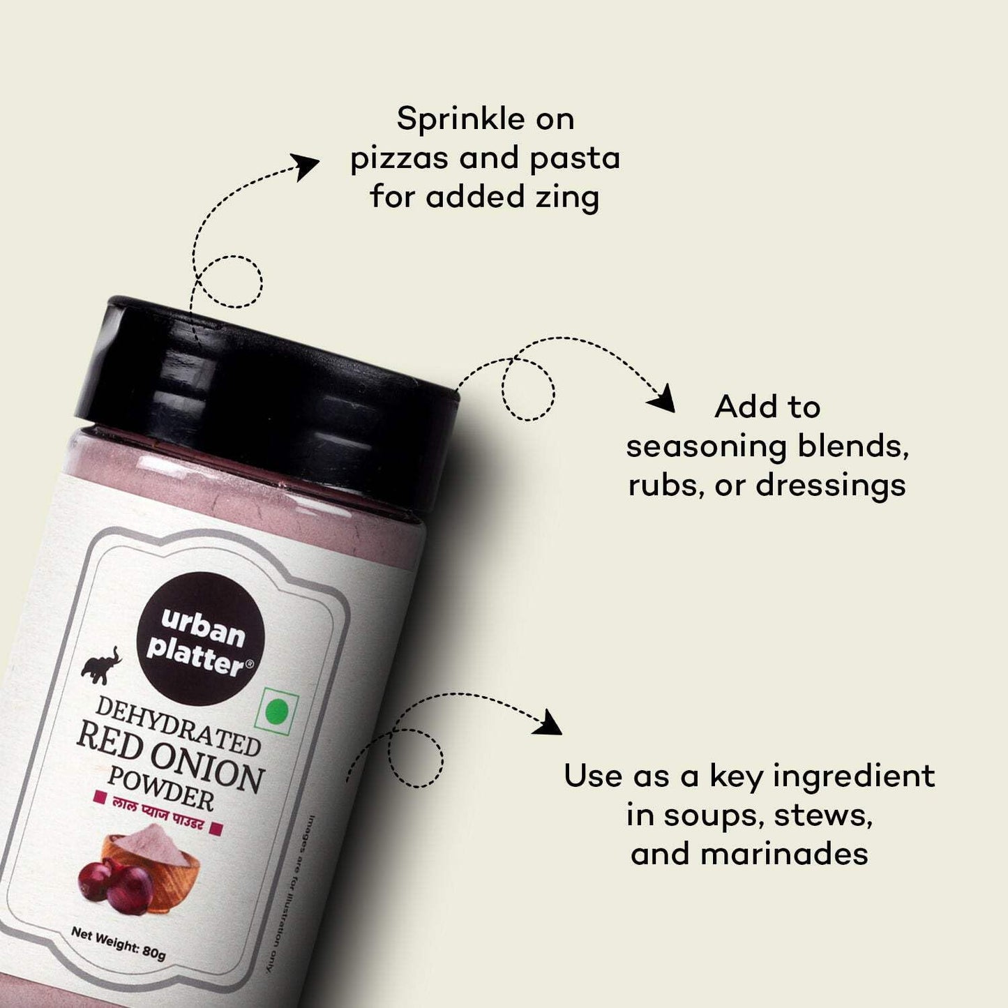 Urban Platter Red Onion Powder, 80 grams