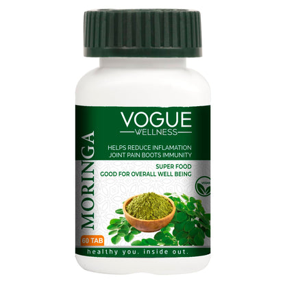 Vogue Wellness Moringa Tablets | Premium Herbal Supplement with Natural Moringa Leaf Extract | Supports Vitality, Energy, Immunity & Wellness (Pack Of 3, 180 Tablets)