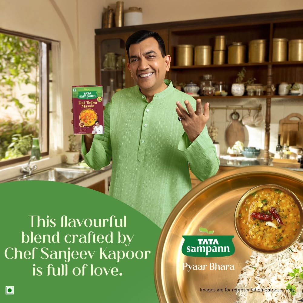 Tata Sampann Dal Tadka Masala with Natural Oils, 100g, Dal Tadka Masala Powder, Crafted by Chef Sanjeev Kapoor, With Chef’s Exclusive Tip, Rich Aroma & Flavour