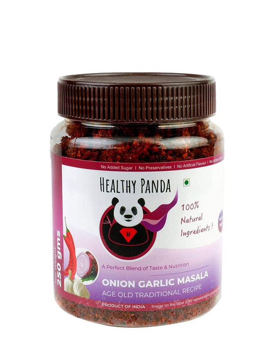 HEALTHY PANDA Onion Garlic Masala Kanda Lasun Masala, Masala Khara, Kanda Lasoon Masala, Desi Ghati - 250 Grams