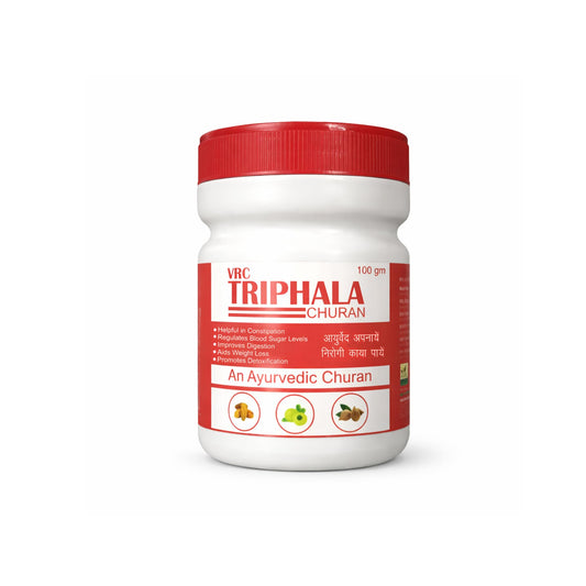VRC Healthcare Triphala Churan 100g | Ayurvedic Supplement with Amla, Baheda & Harad | Helps in Constipation, Blood Sugar Level, Improves Digestion, Weight Loose, Gut Health, Immunity Booster