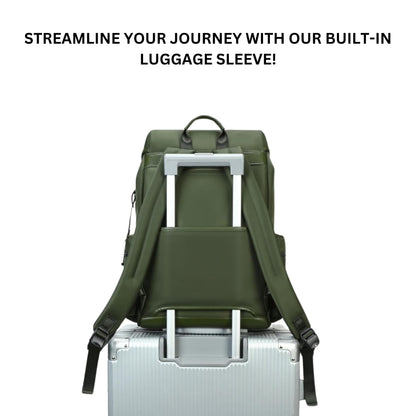 AETHON The Ridge Backpack | 15.6-inch Shoulder Bag | Nylon Fabric | Separate Laptop Compartment | Adjustable Straps | Waterproof Design | Travel Bag (Olive)