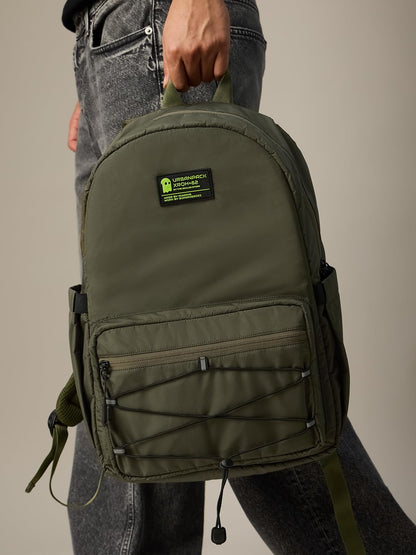 The Souled Store Utility Backpack – Army Green – Padded Laptop & iPad Sleeve, 17 L Capacity, Water-Resistant Casual Daypack for Daily Carry and Travel