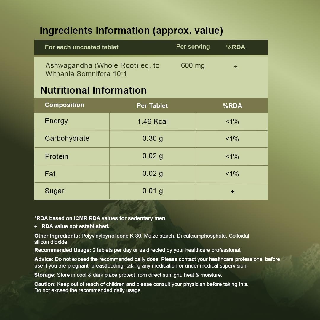 CUREFOREVER Ashwagandha Supplement 1200mg - 60 Tablets for Men & Women,- image 9