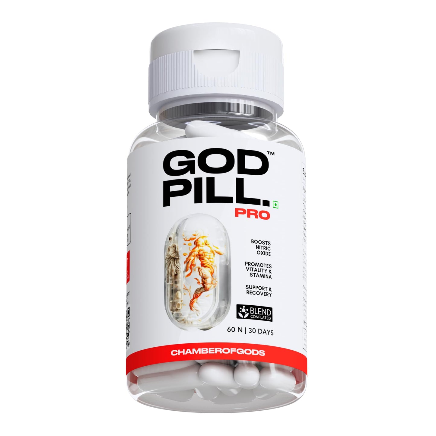 Chamberofgods Godpill Pro | Ashwagandha, Ginseng, Safed Musli & more Capsules fo