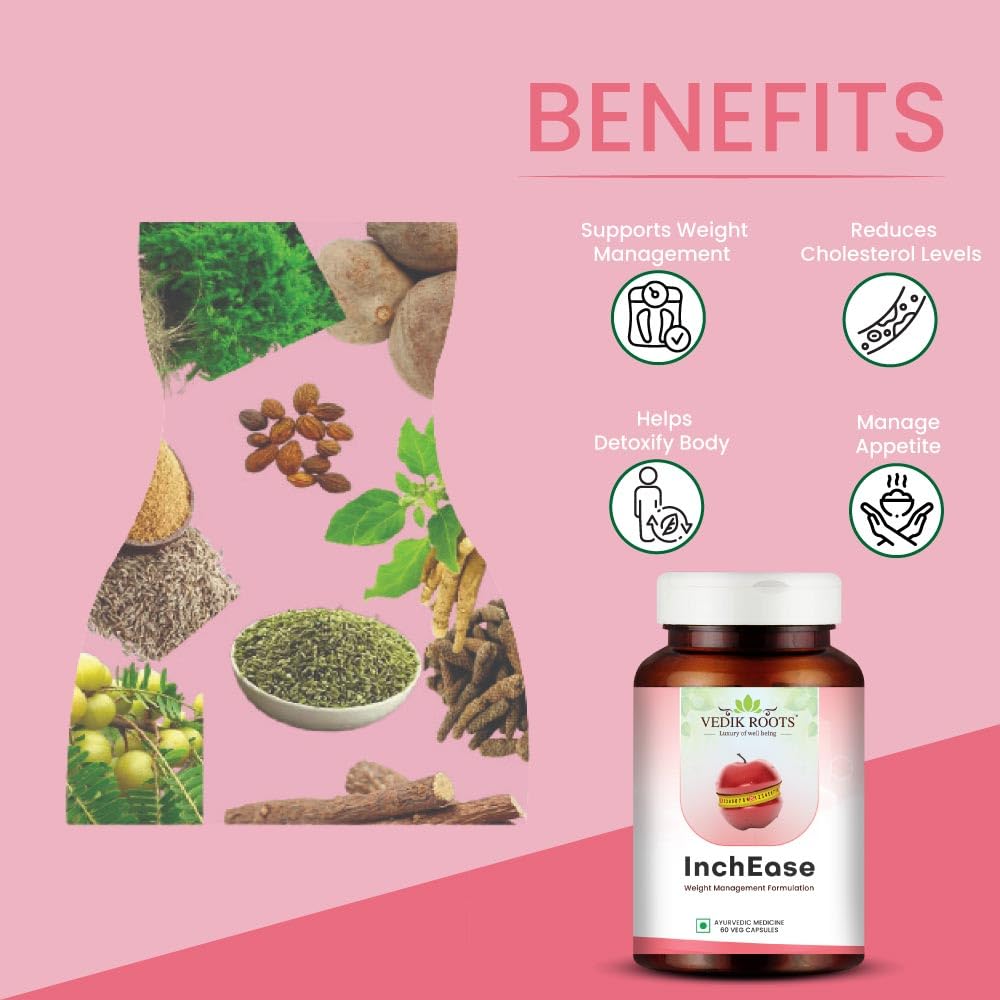 Vedikroots InchEase | Ayurvedic Supplement for Healthy Weight Loss Mana- image 3