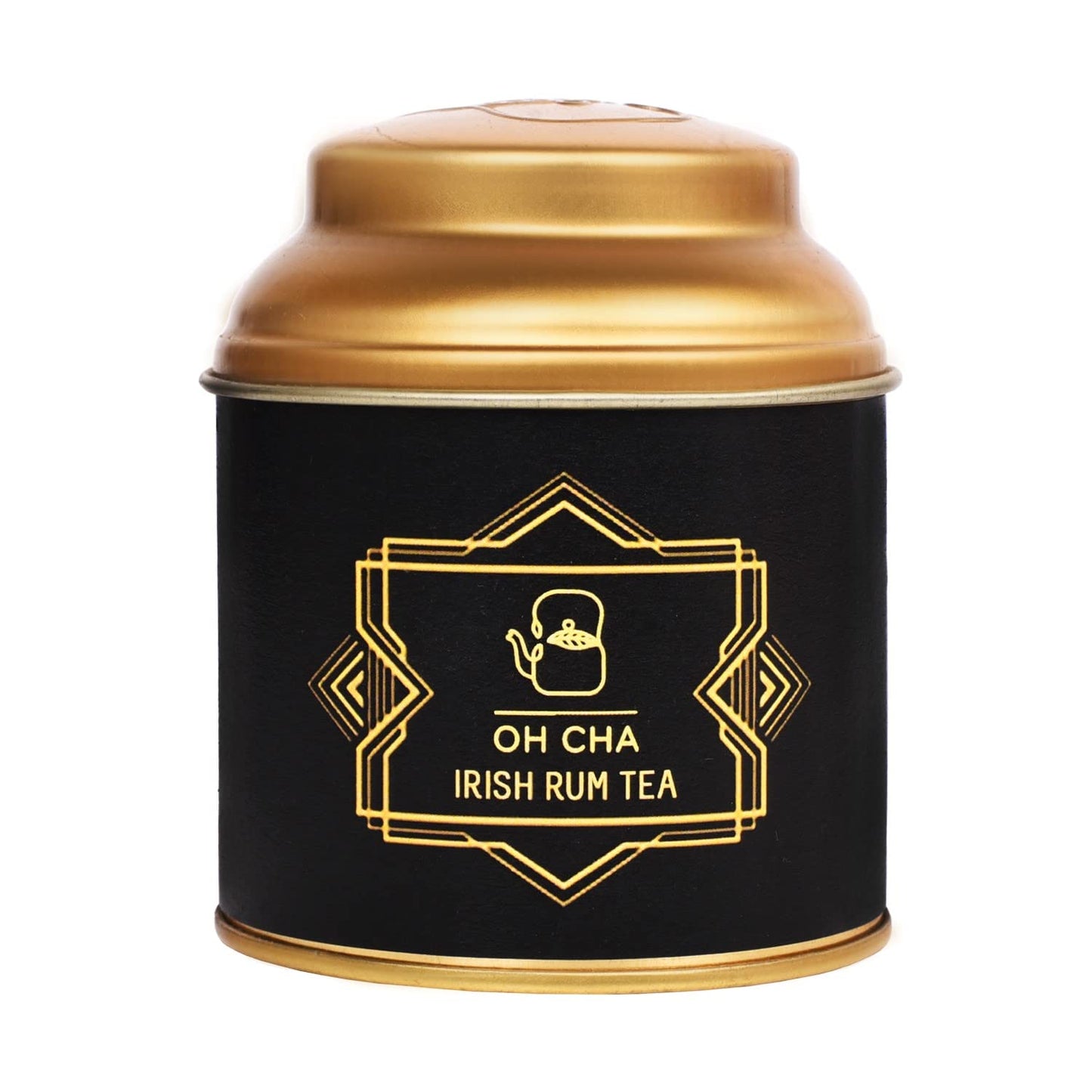 OH CHA - Irish Rum Tea | Non Alcoholic Rum Flavored Pure Darjeeling Black Tea with Safflower and coffee | 100% Whole Leaf | An easy cheers on weekdays | 35g Tin Caddy