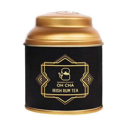 OH CHA - Irish Rum Tea | Non Alcoholic Rum Flavored Pure Darjeeling Black Tea with Safflower and coffee | 100% Whole Leaf | An easy cheers on weekdays | 35g Tin Caddy