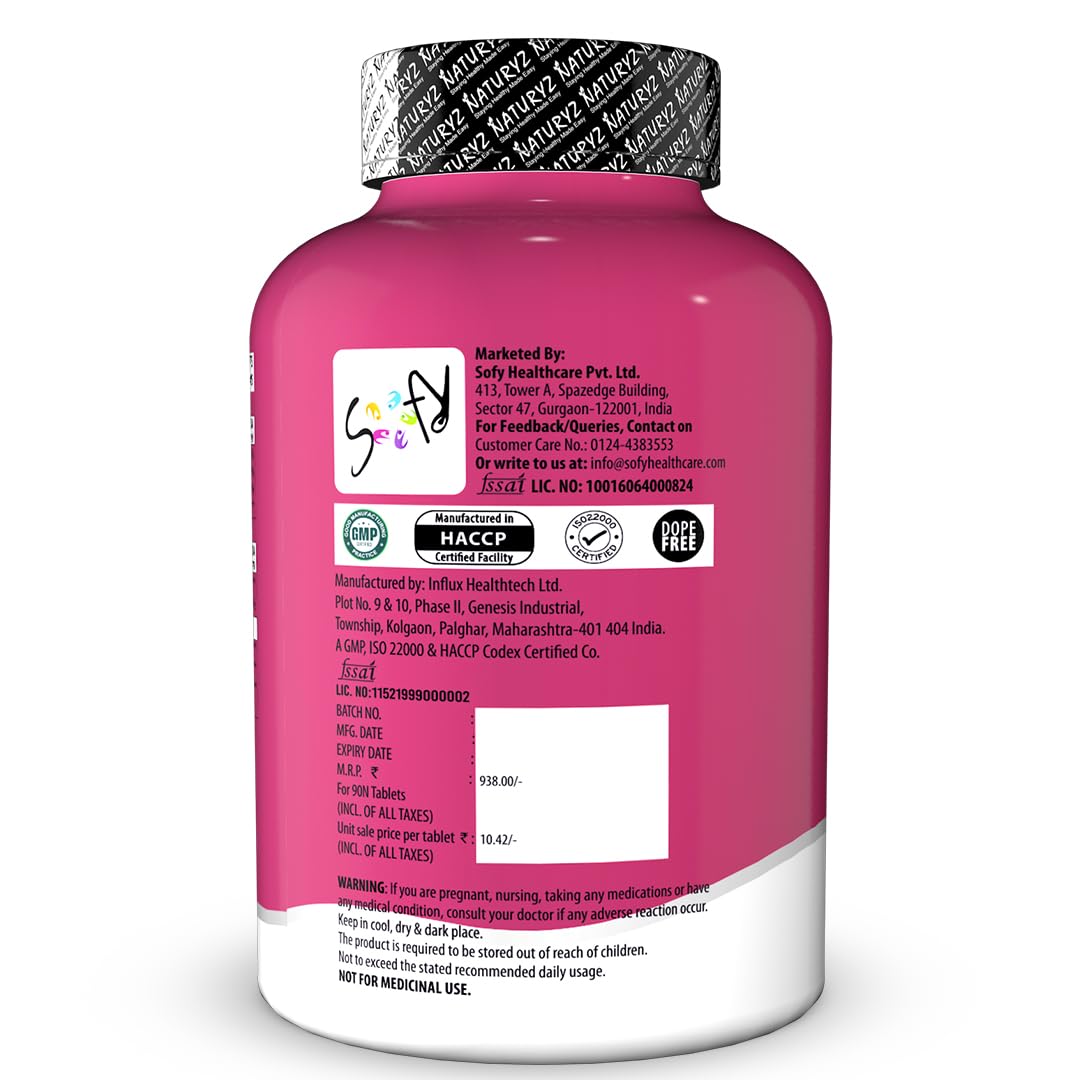 NATURYZ Triple Strength Magnesium Glycinate 2000mg & Calming Herbs for Men & Women | Chamomile | Valerian Extract | 100% RDA Magnesium | Supports Nerve Health, Muscle Relaxation & Sleep Quality - 90 Tablets