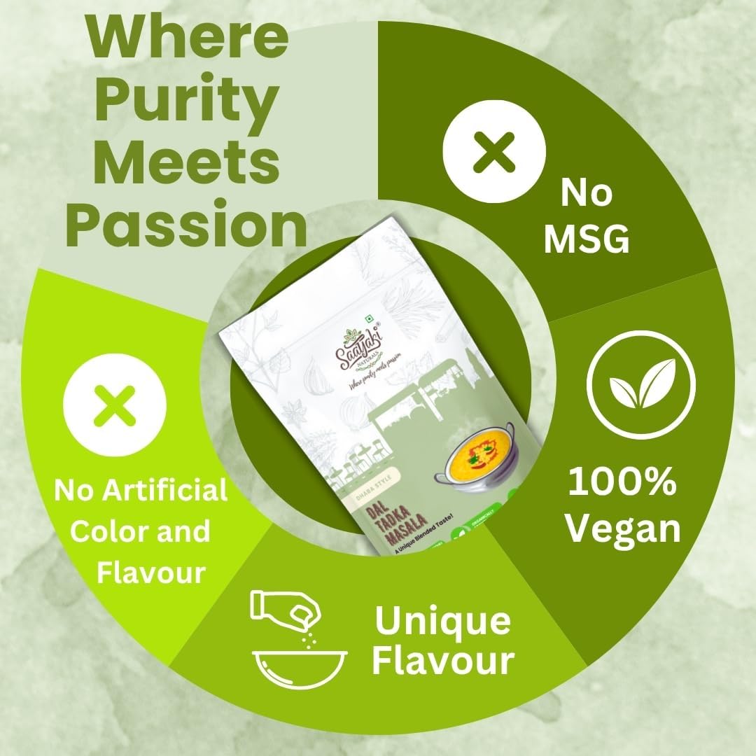 SAATYAKI NATURALS Dal Tadka Masala (50gm) 100% Pure, Freshly Ground Spice for Cooking, Non-GMO, Gluten-Free – Perfect for Curries, Marinades, and Seasoning