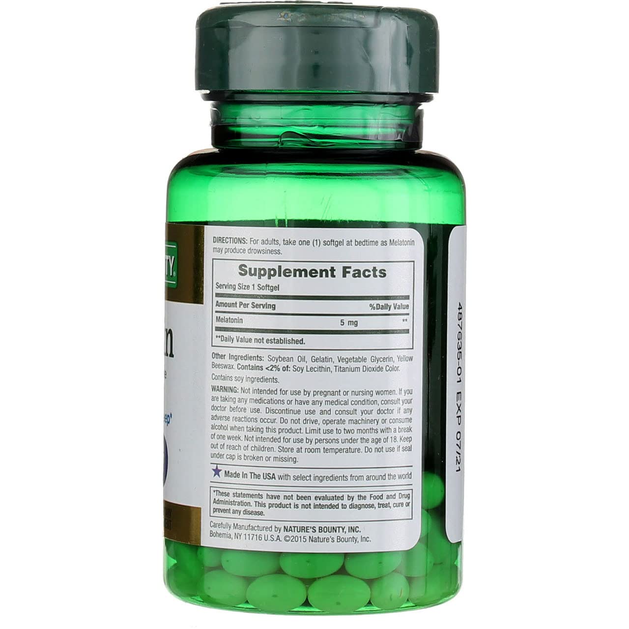 Nature's Bounty Melatonin Super Strength - 5 mg - 60 Softgels