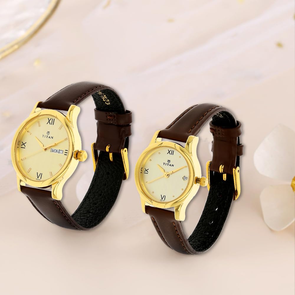 Titan Analog Gold Dial Unisex's Watch-NL15802490YL05- image 2