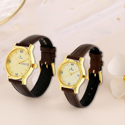 Titan Analog Gold Dial Unisex's Watch-NL15802490YL05- image 2