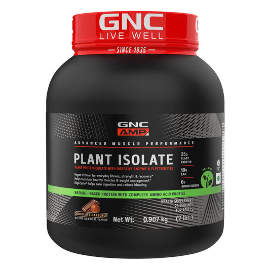 GNC AMP Plant Isolate Protein | 2 lbs | 26 Servings| Vegan Protein | Lactose Fre