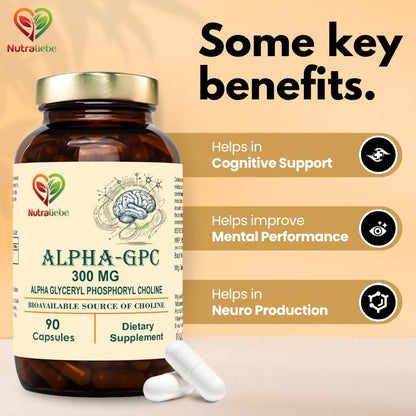 NutraLiebe Alpha-GPC 300 mg, 90 Vegetarian Capsules