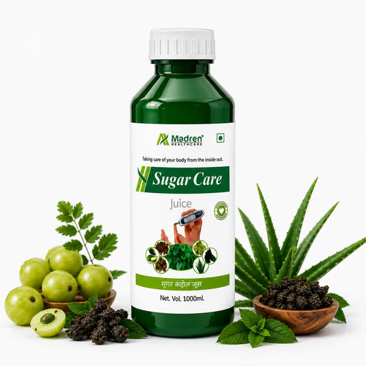 Madren Healthcare Ayurvedic Sugar Care Juice | 1 Litre | Jamun, Karela, Amla, Giloy & Aloe Vera Blend | No Added Sugar | Supports Healthy Blood Sugar Metabolism & Overall Wellness | Natural Herbal Juice