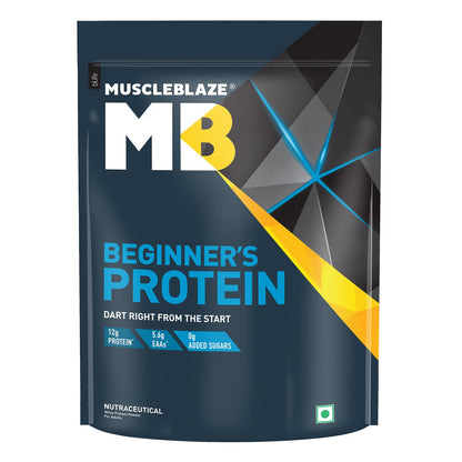 MuscleBlaze Beginner's Whey Protein (Chocolate, 1 kg / 2.2 lb) No Added Sugar, F